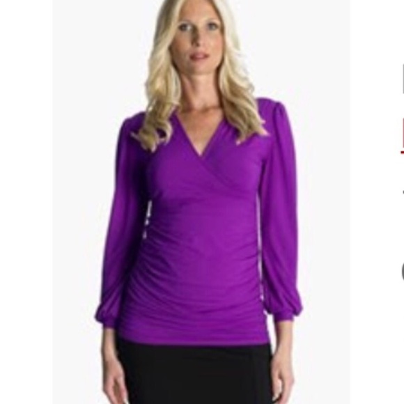 Eva Alexander Tops - Eva Alexander ruched Maternity top blouse Size 10